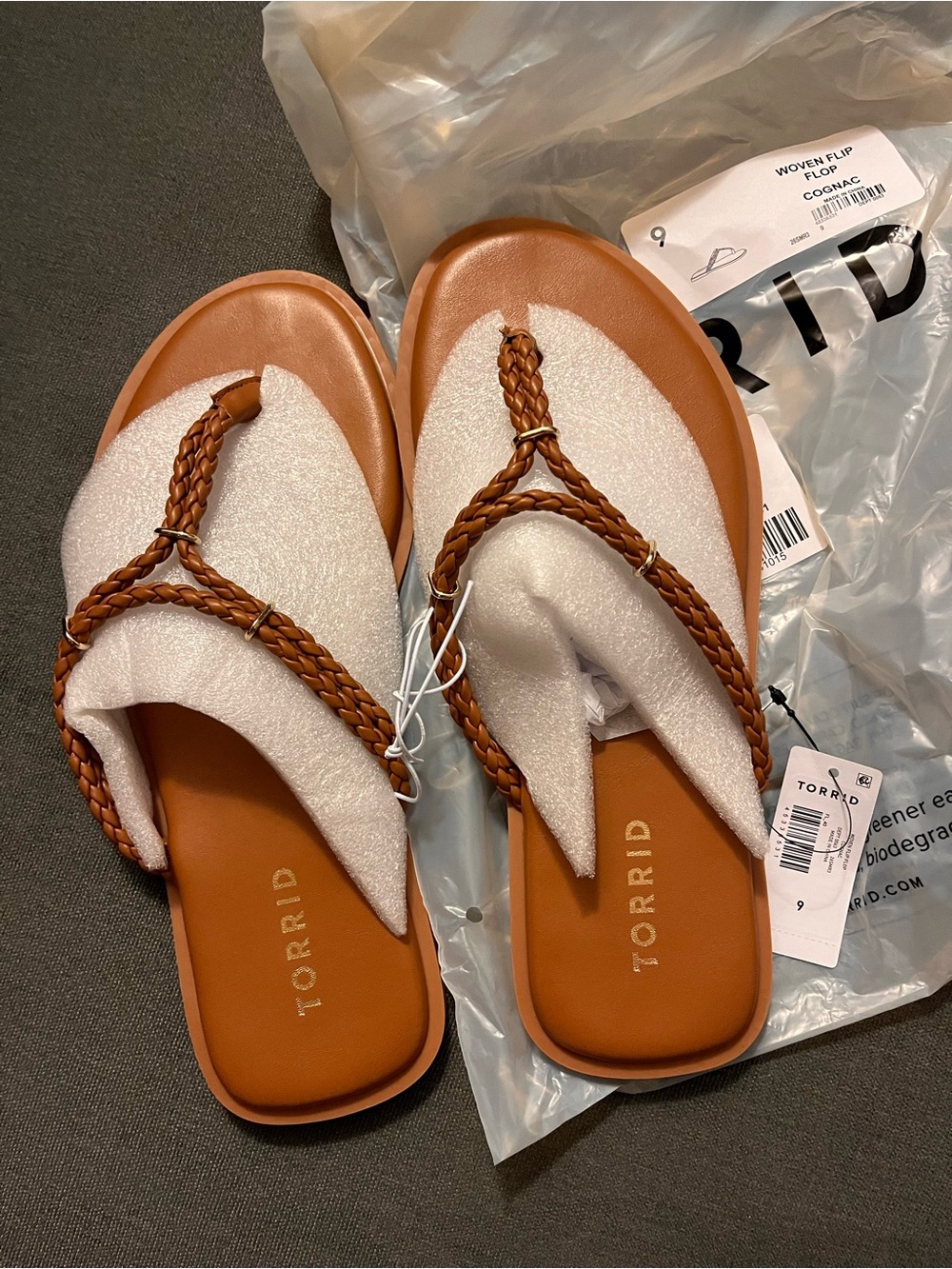 Torrid Cognac Braided Woven Flip Flop Sandals - Cognac